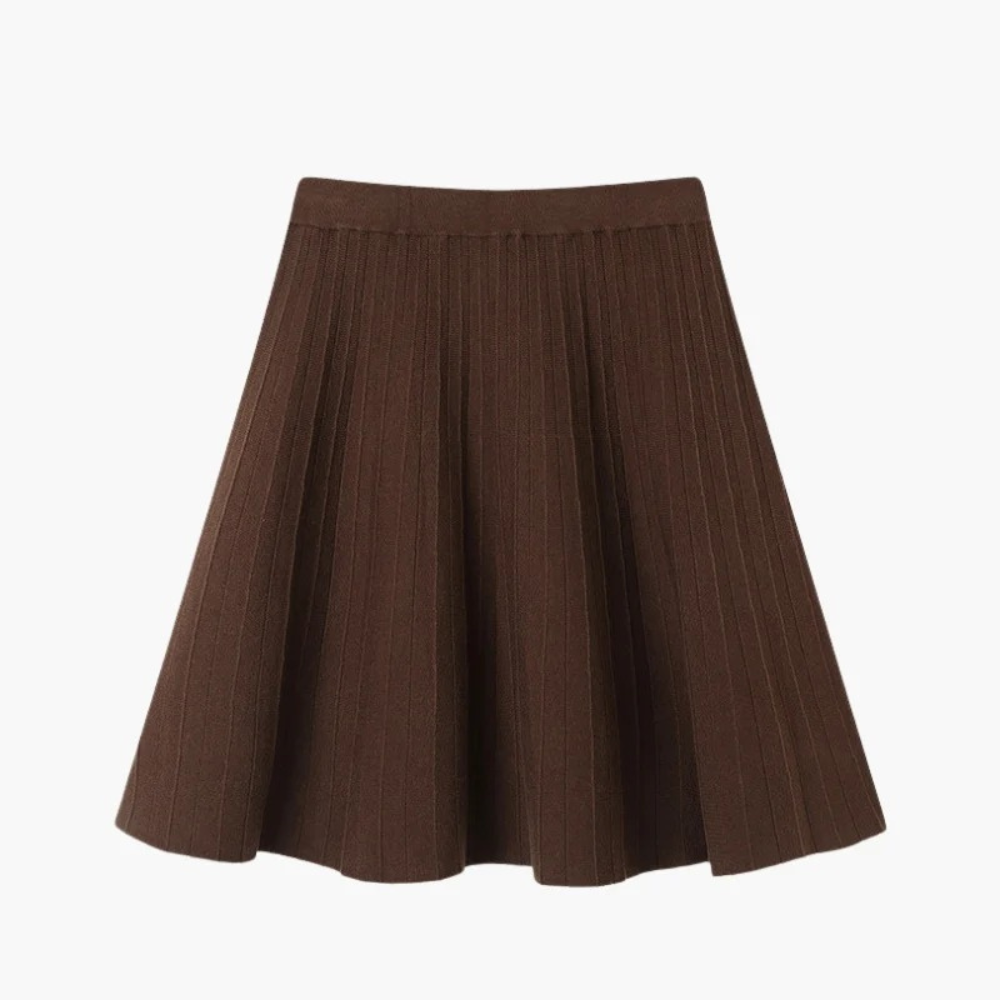 Mini-jupe plissée en laine