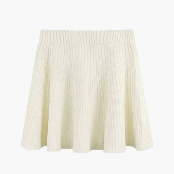 Mini-jupe plissée en laine