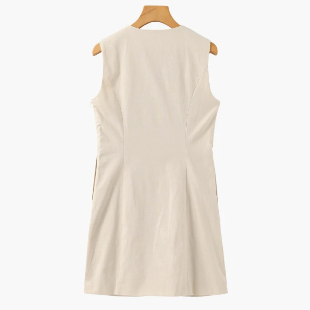 Robe boutonnée sans manches